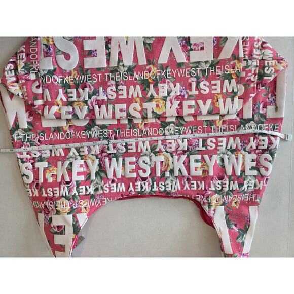 Robin Ruth Pink Fabric Floral Tote Bag Purse Zipper Close Key West - Picture 9 of 9